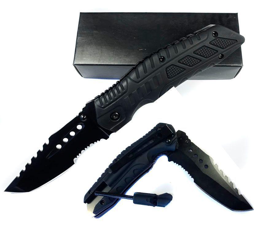 Cuchillo Ops Black Sterling Con Pedernal Y Silbato -3