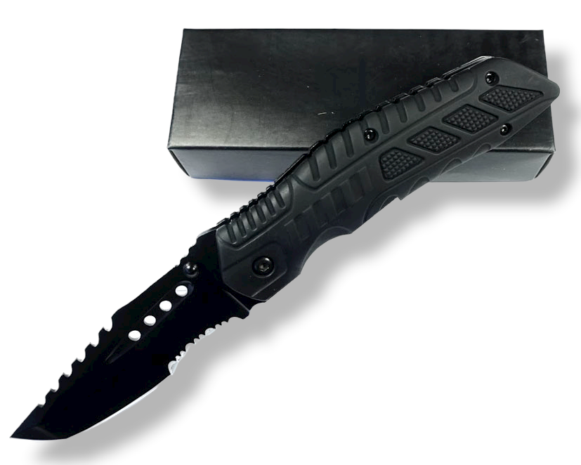 Cuchillo Ops Black Sterling Con Pedernal Y Silbato -0