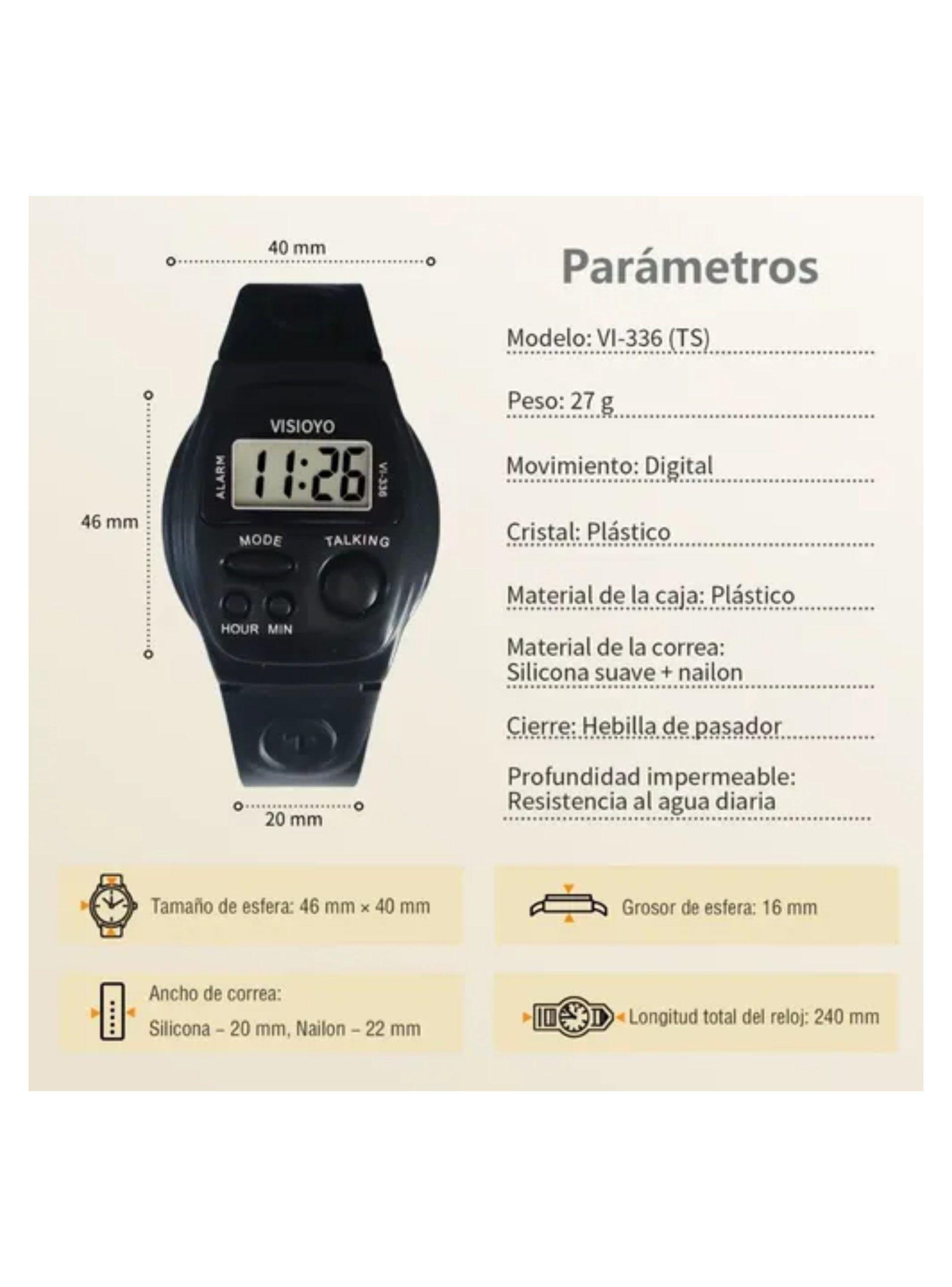 RELOJ DIGITAL CON FUNCION VOZ HABLA EN ESPA OL CIEGO-4