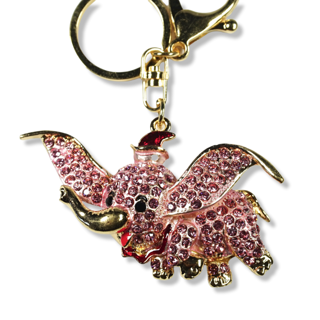 LLAVERO DUMBITO INCRUSTACIONES CRISTALES EN COLORES  AJ34-2