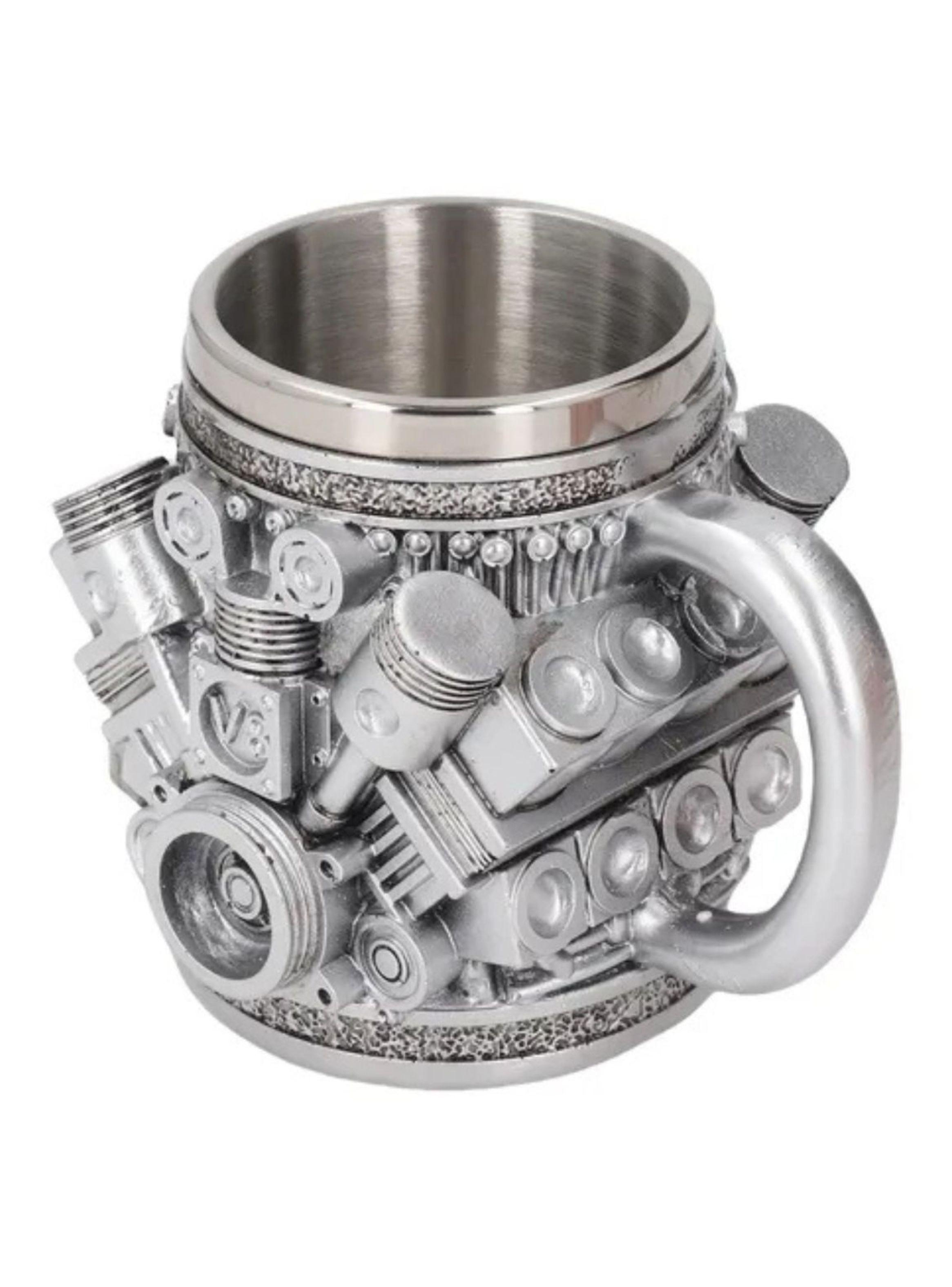 TAZA DISENO MOTOR V6 ACERO INOXIDABLE PARA AUTO ND16-4