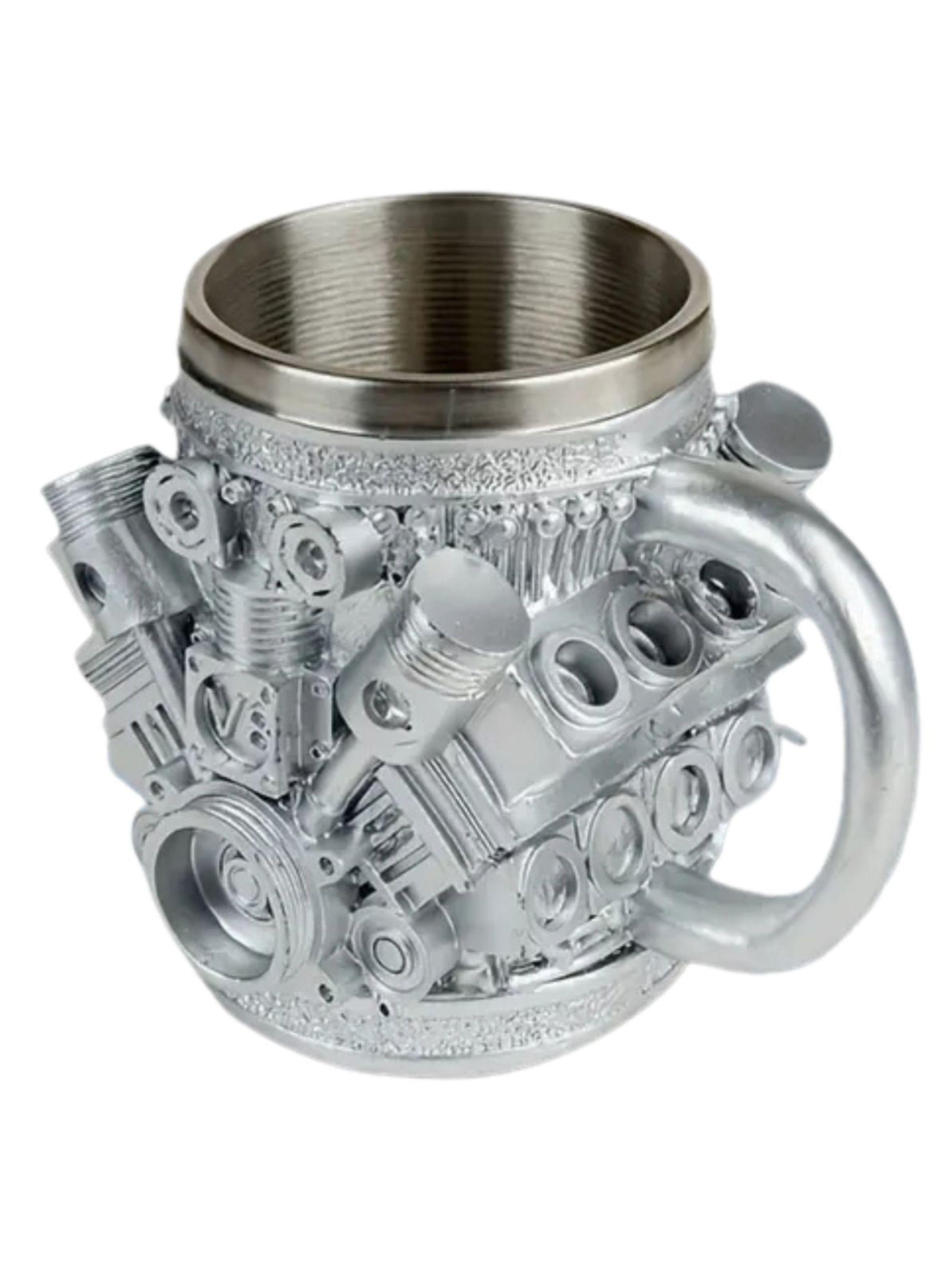 TAZA DISENO MOTOR V6 ACERO INOXIDABLE PARA AUTO ND16-6
