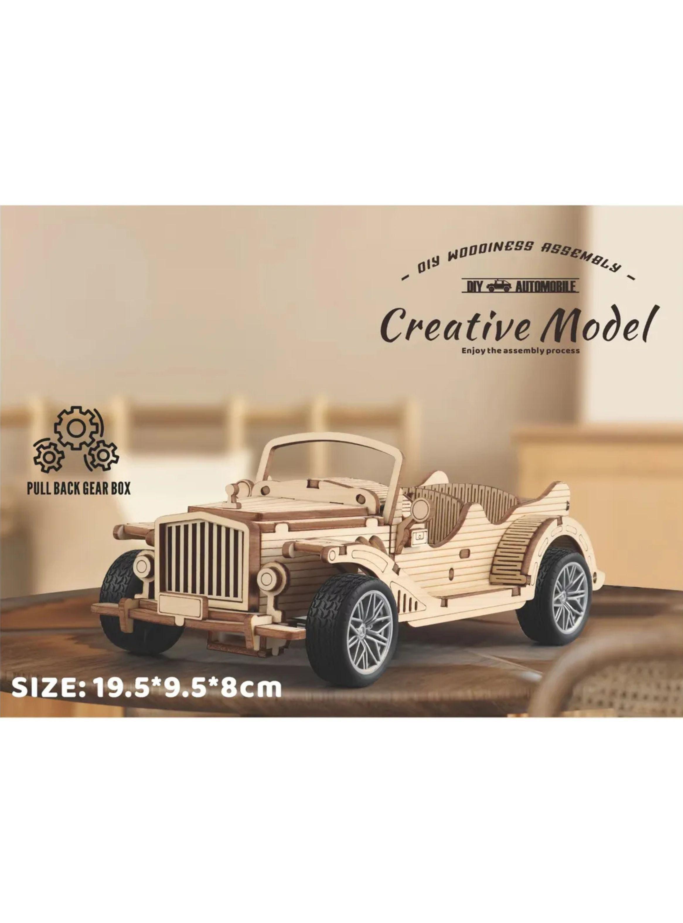 AUTO CLASICO DE MADERA ARMABLE PUZZLE 3D ND07-5