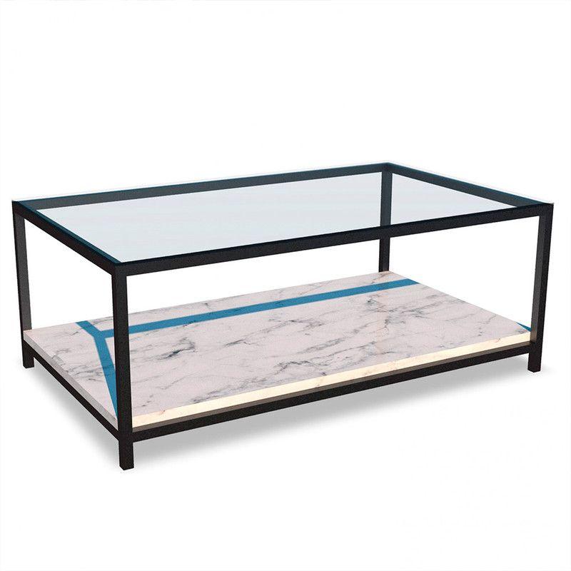 Mesa Centro Vidrio Marmol 60x40x30-1