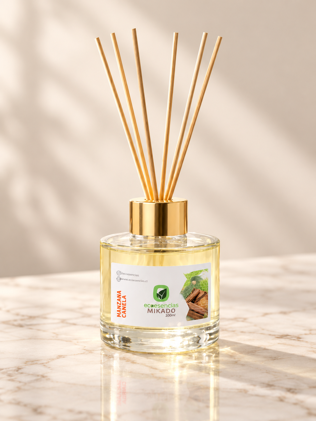 Difusor de Varitas Ecoesencias Aroma Manzana Canela 100ml-0