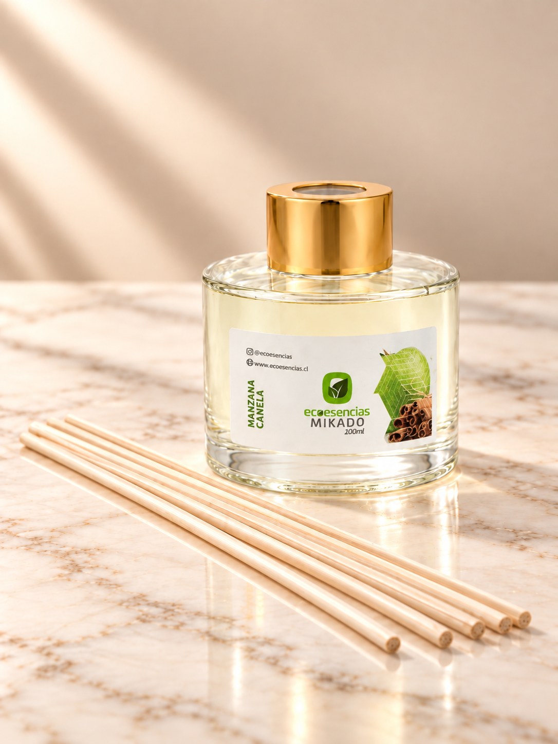 Difusor de Varitas Ecoesencias Aroma Manzana Canela 100ml-2