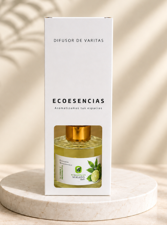 Difusor de Varitas Ecoesencias Aroma Te Verde y Bergamota 100ml-0