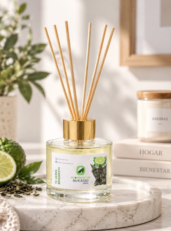 Difusor de Varitas Ecoesencias Aroma Te Verde y Bergamota 100ml-1