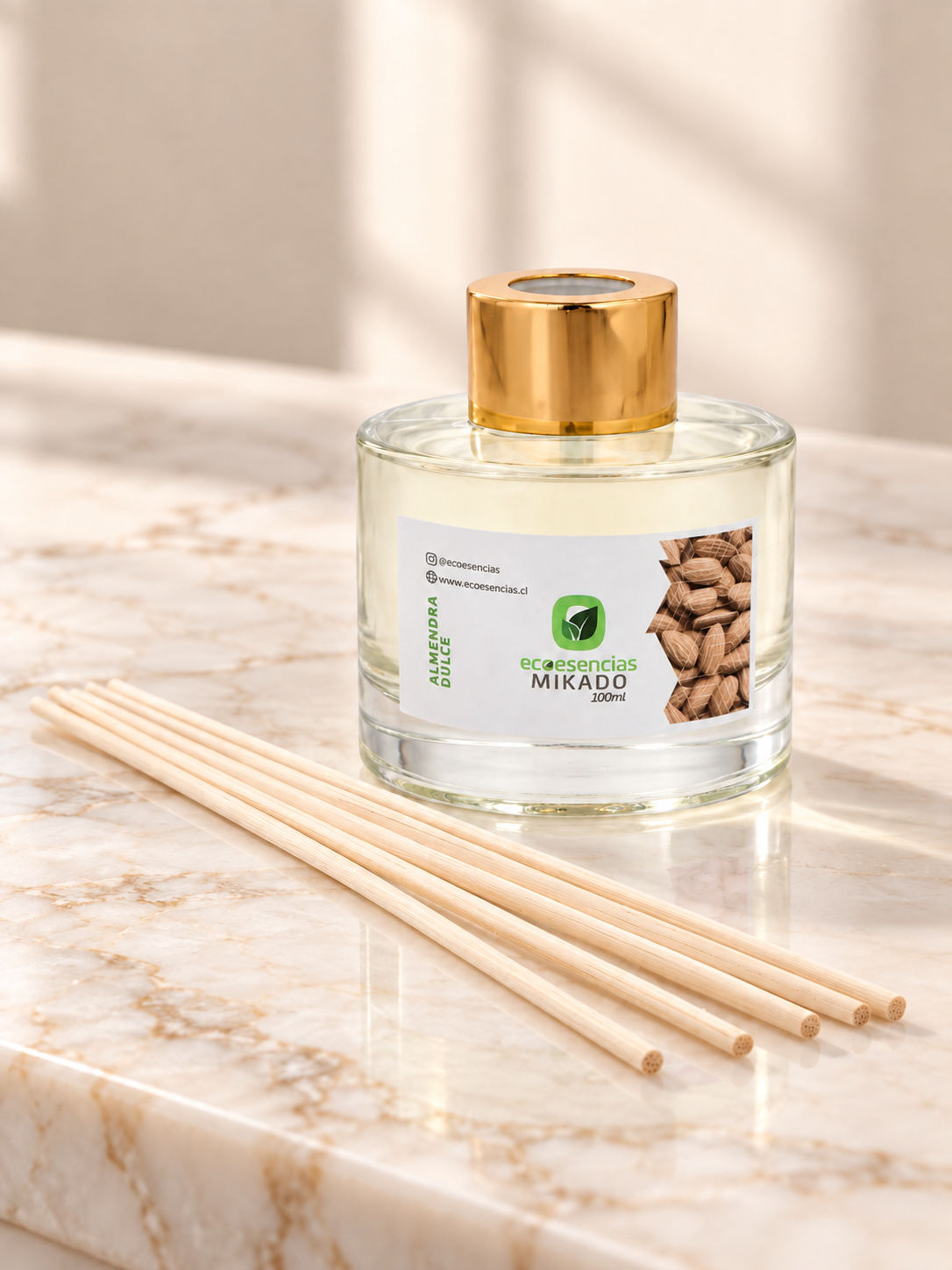 Difusor de Varitas Ecoesencias Aroma Almendra Dulce 100ml-1