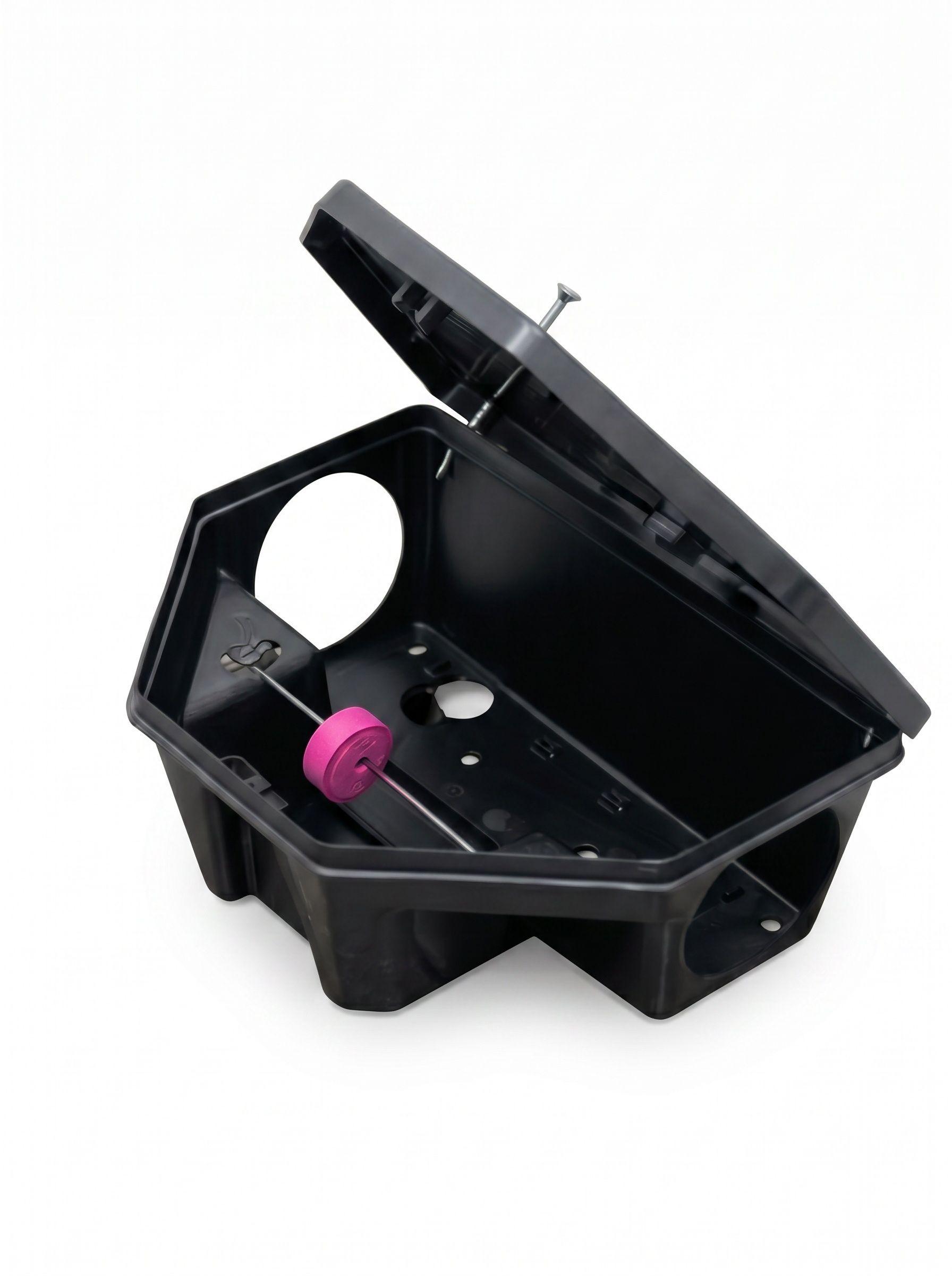 Pack 10 Cajas Portacebos Ratox Light Con Llave 10 Bloques Veneno Murin 10 Clavos 10 Sticker-3