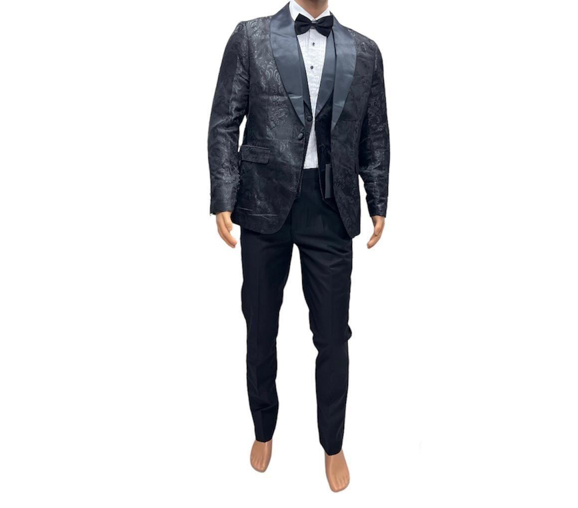 Trajes de hombres con patrón floral esmoquin de boda para  novios,cantantes-1