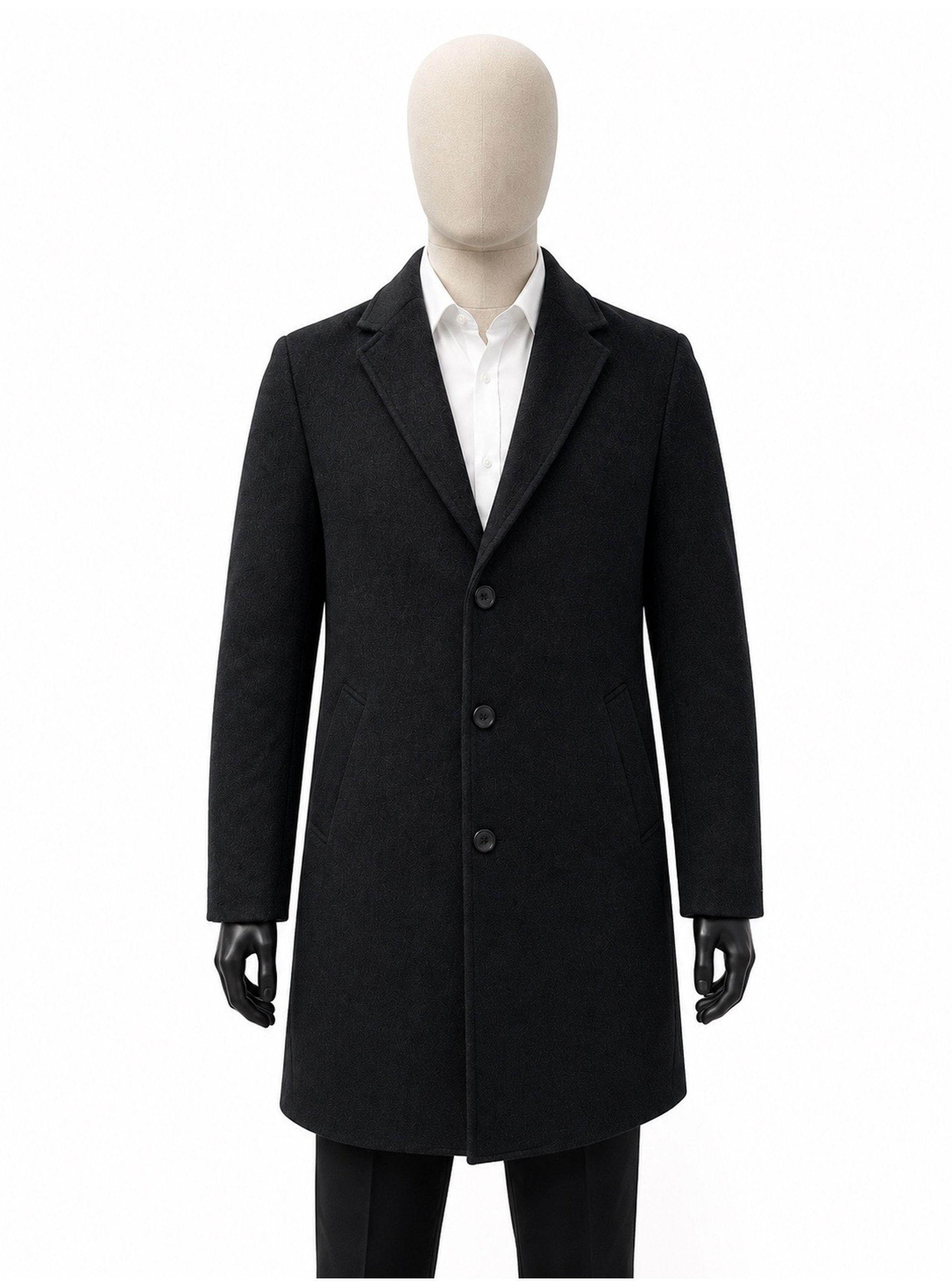 Abrigo Elegante de lana calidad Cuello Desmontable para Hombre Formal, Ejecutivo e Invierno-3