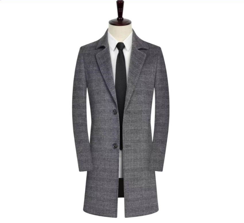Abrigo Elegante de lana calidad para hombre-0