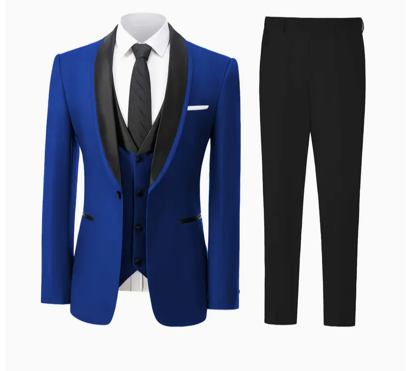 Traje de Cuatro piezas color solido para Hombre-1