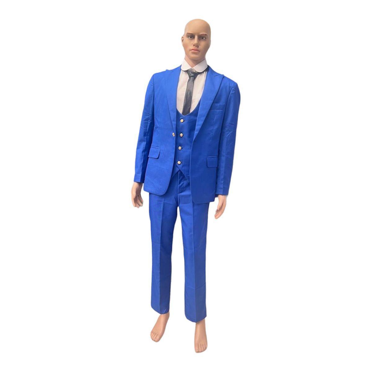 Esmoquin azul de boda Ajustado Traje de Novio Formales…-2