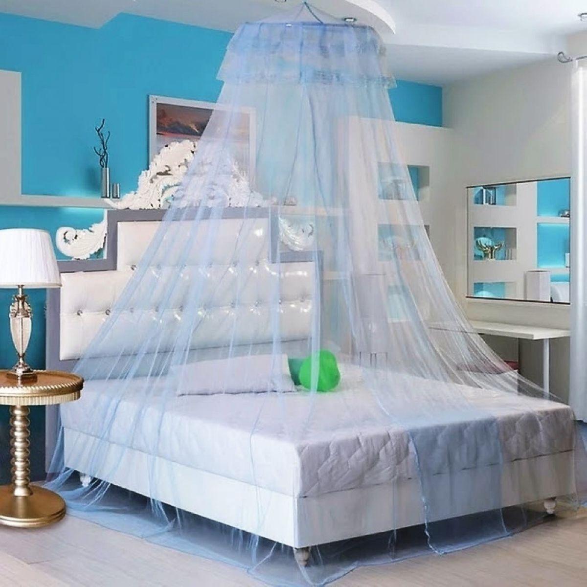 Malla Mosquitera Grande Abierta Para Cama 2 Plazas - Celeste-0