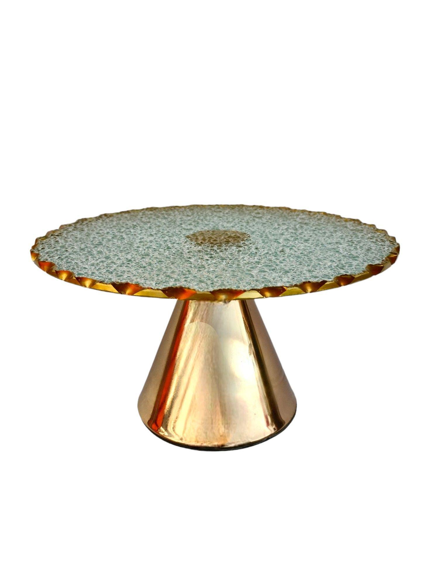 Elegante Alzador & Exhibidor para Pasteles de Vidrio y Metal 22cm Diá-6