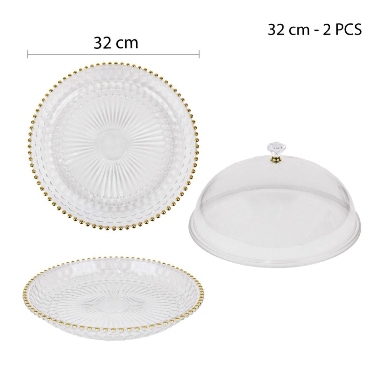 Bandeja Redonda con Tapa 32cm - Transparente-3