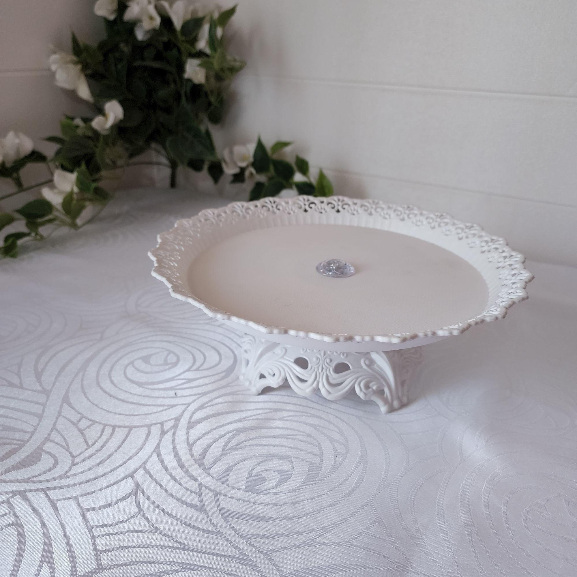 Set 10 Piezas Candy Bar (Porta Torta, Porta Cupcake, Bandeja, Canasto) - Blanco-4