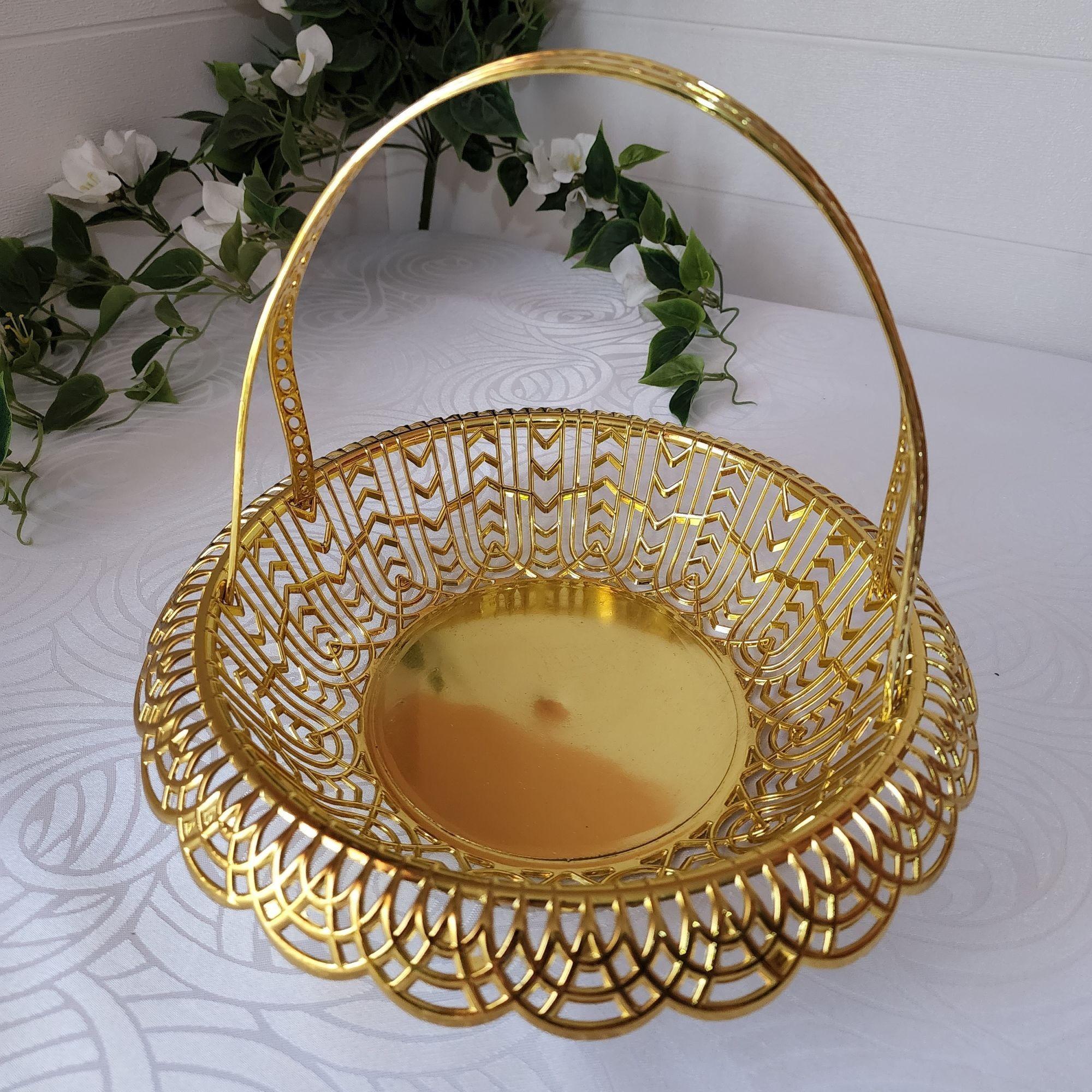 Set 4 Piezas Candy Bar (Alzador, Canasto, Bandeja) - Dorado-2