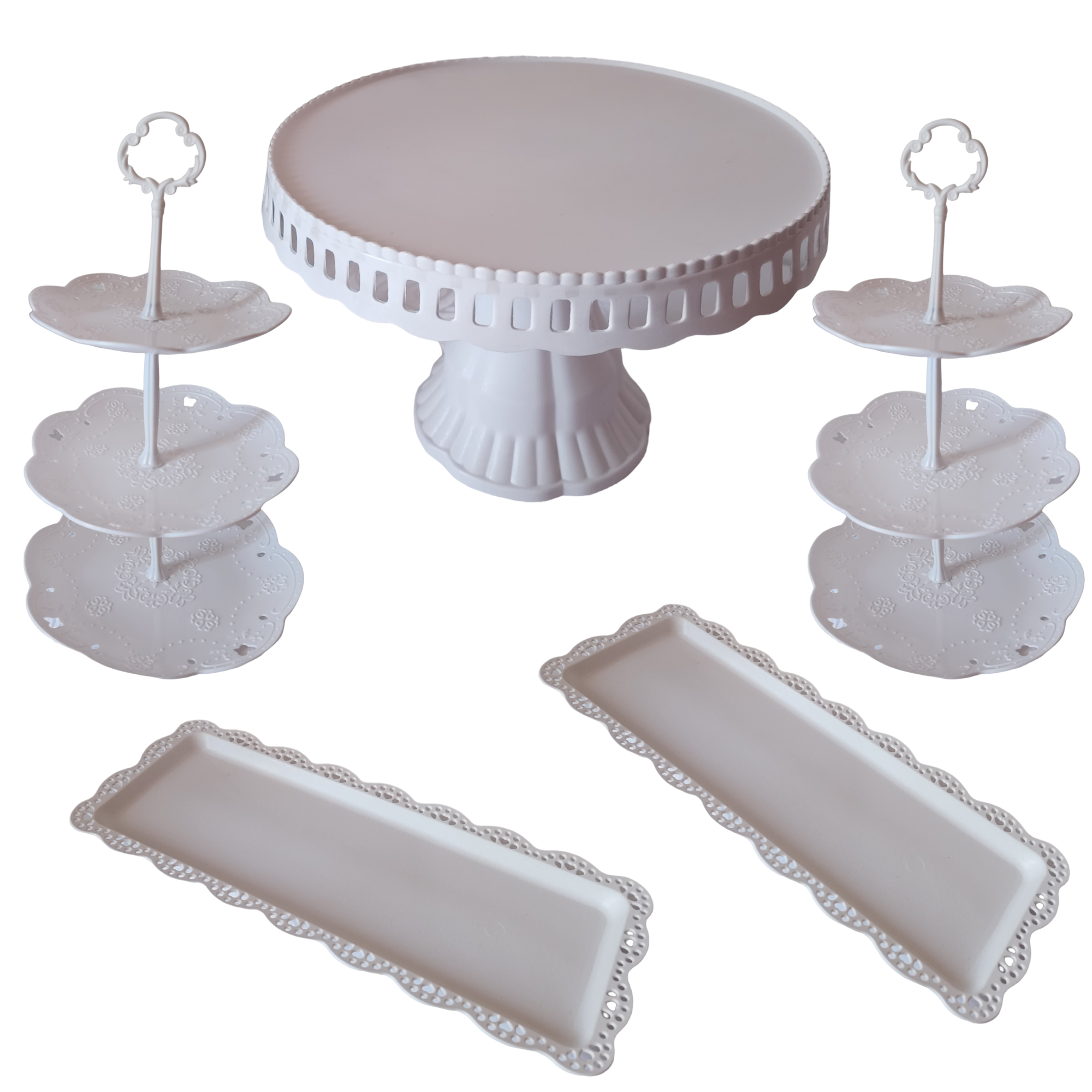 Set 5 Piezas Candy Bar (Porta Torta, Porta Cupcake, Bandeja)-0