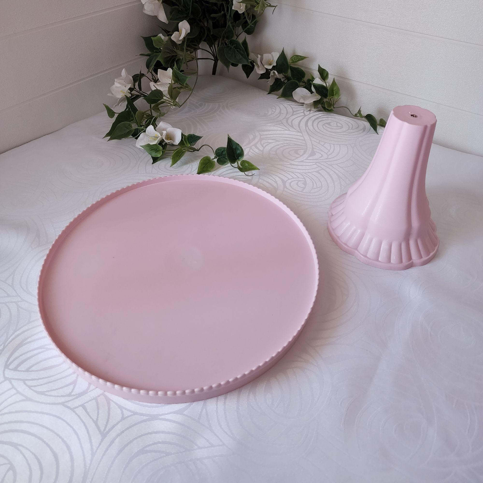 Porta Torta tipo Alzador Redondo Con Tapa 32cm - Rosado-2