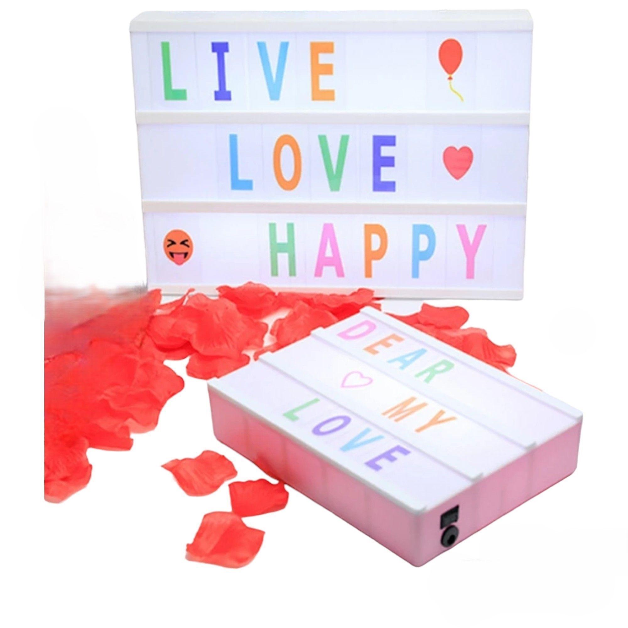 Caja de Luz Led para Mensajes Letras Números y Símbolos - Multicolor-0