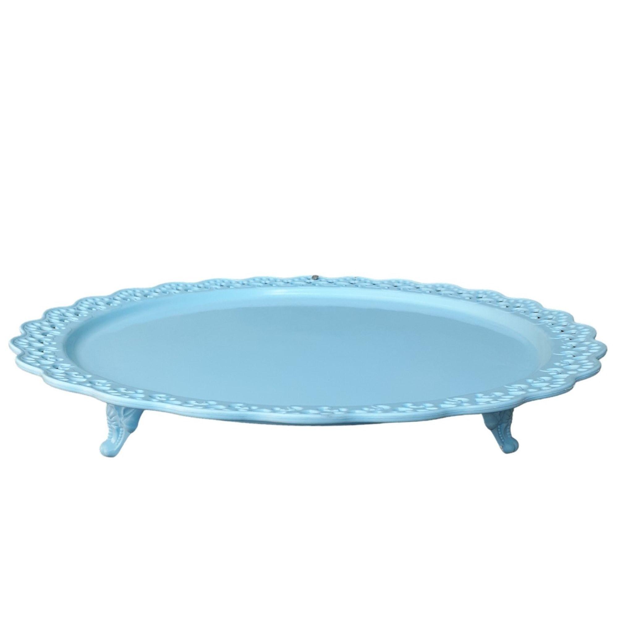 Porta Torta Redondo Grande Con Tapa 33cm - Celeste-1