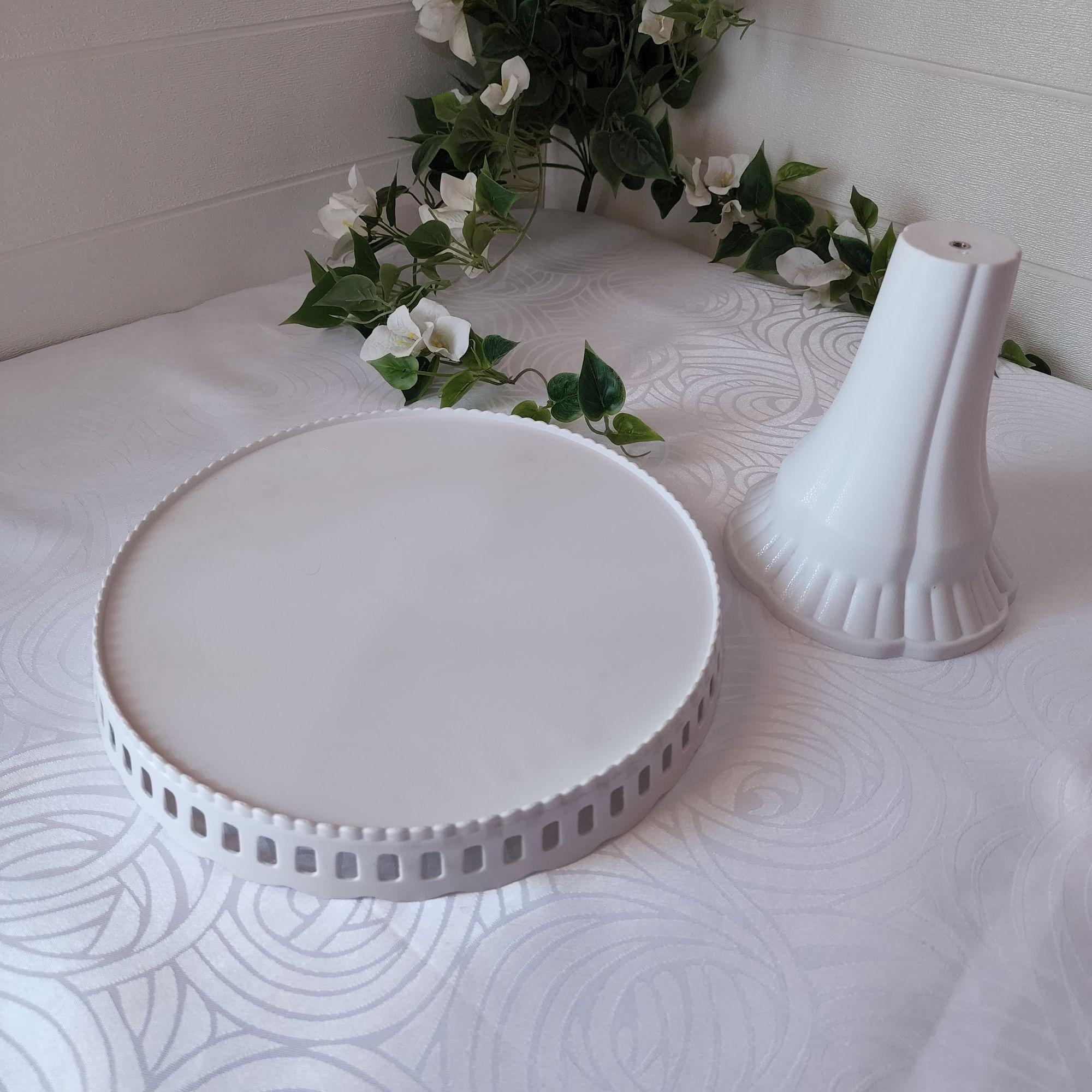Porta Torta tipo Alzador Redondo 32cm - Blanco-2