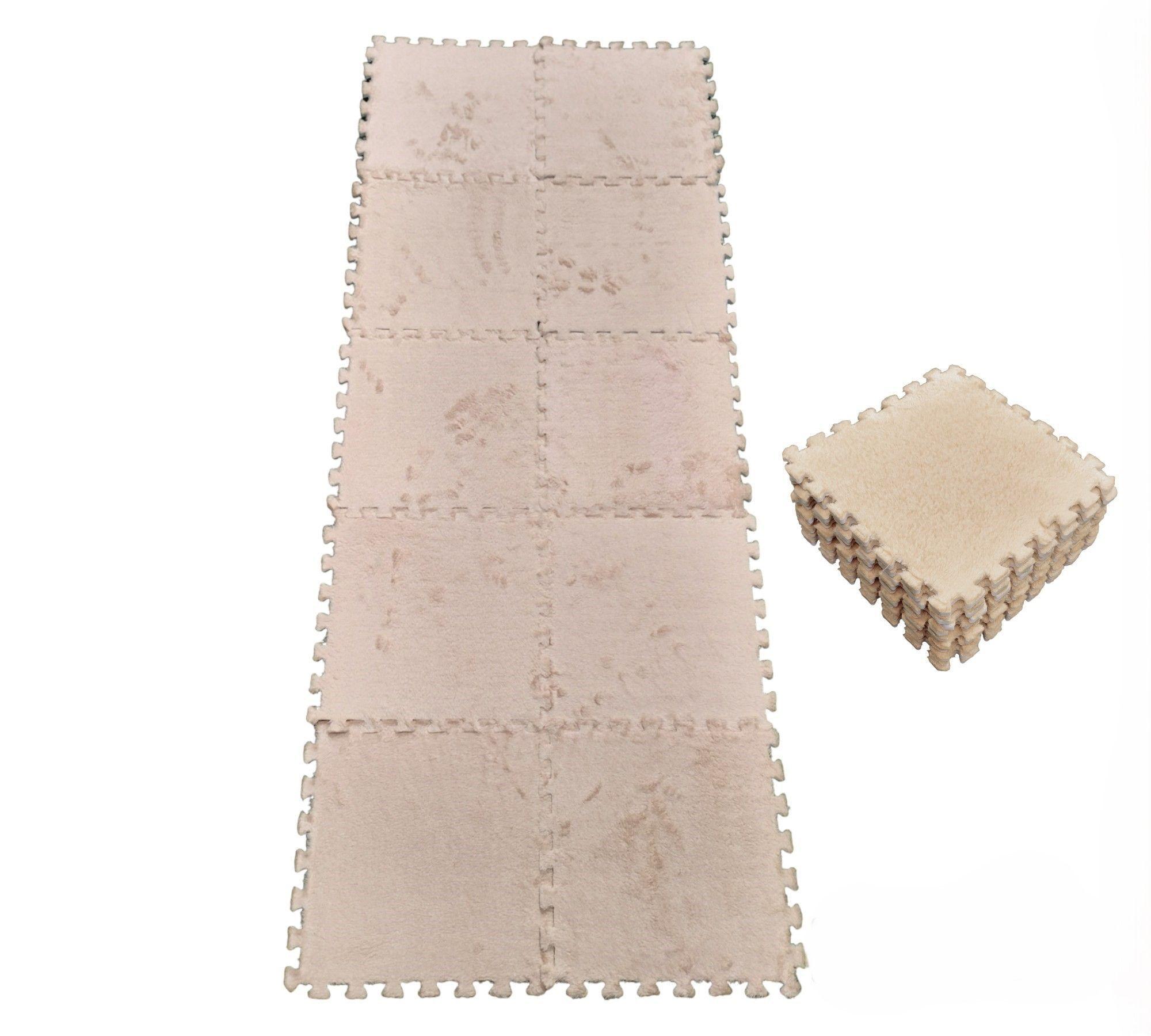 Pack Alfombra con Goma Eva Rompecabezas Didactica - Beige-0