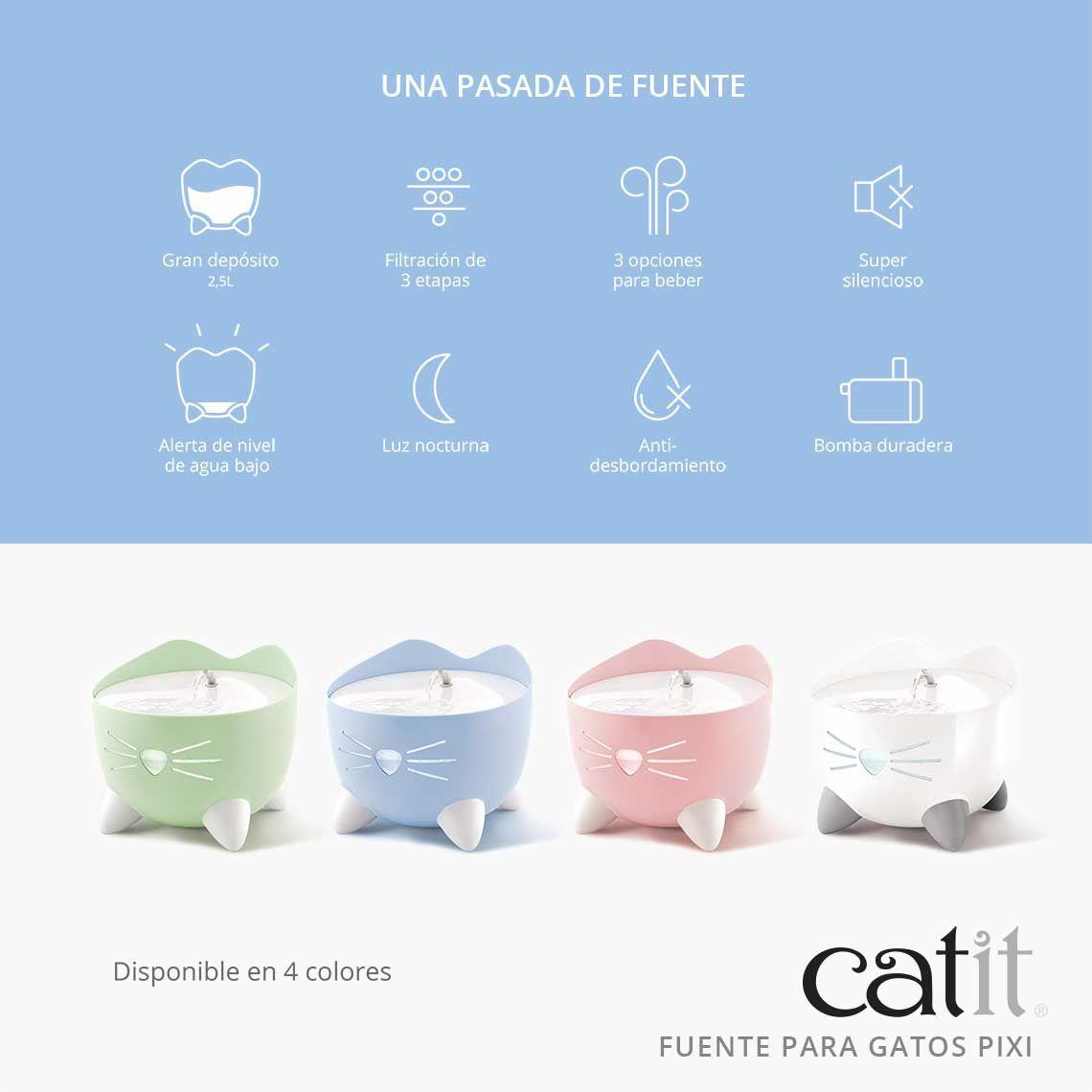 Catit Pixi Fuente Bebedera Para Gato 2.5lts, Color Blanco-3