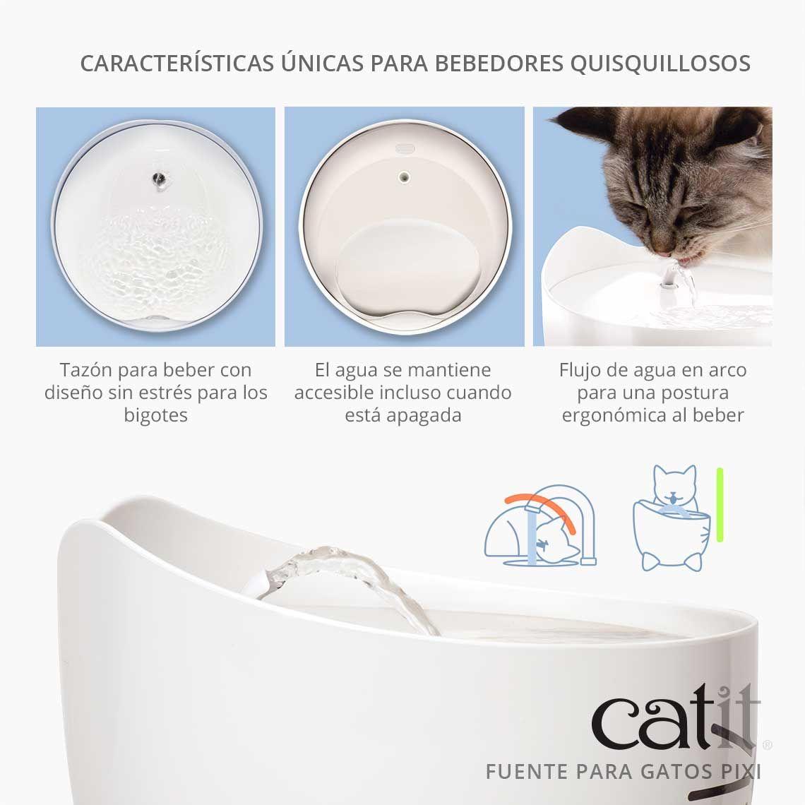 Catit Pixi Fuente Bebedera Para Gato 2.5lts, Color Blanco-5