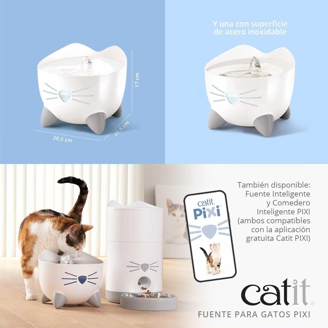 Catit Pixi Fuente Bebedera Para Gato 2.5lts, Color Blanco-2