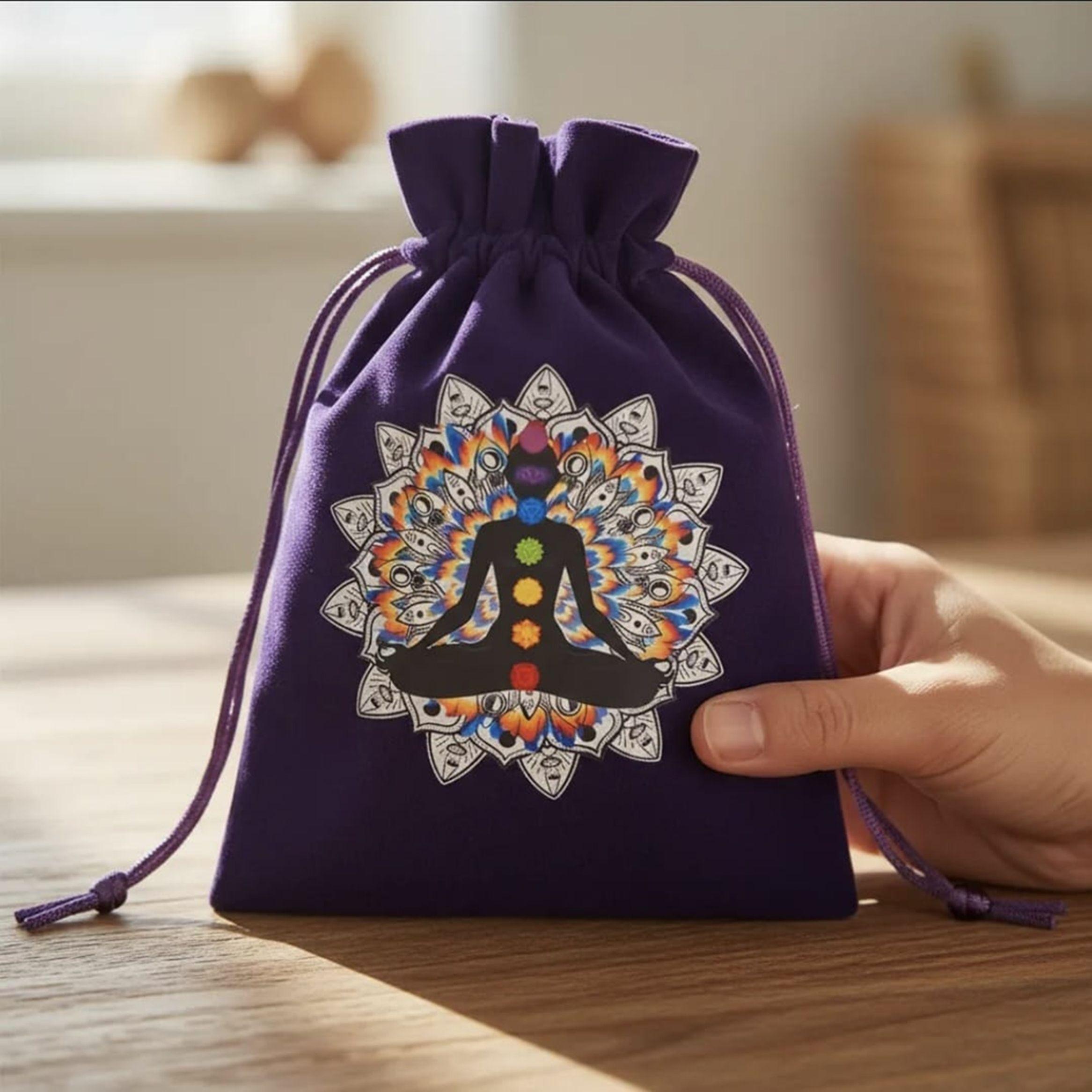 BOLSA DE TERCIOPELO DE TAROT DE LOS 7 CHAKRAS 18 X 12 CM-3