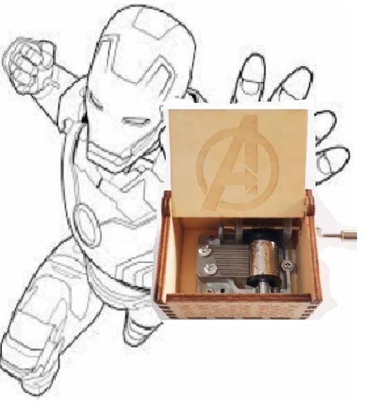 THE AVENGERS caja musical con manivela-4