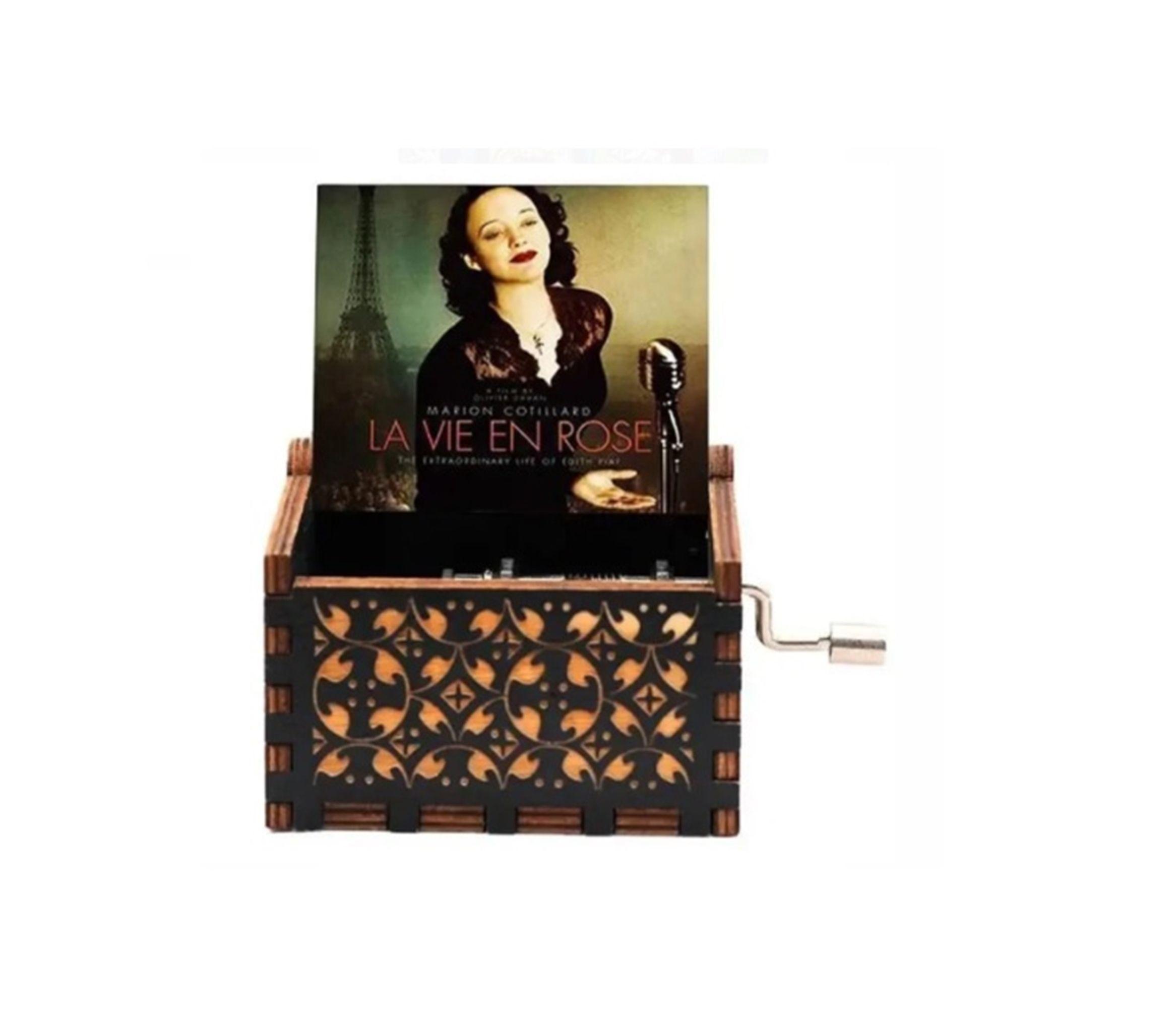 CAJA MUSICAL DE MADERA  LA VIE EN ROSE-0