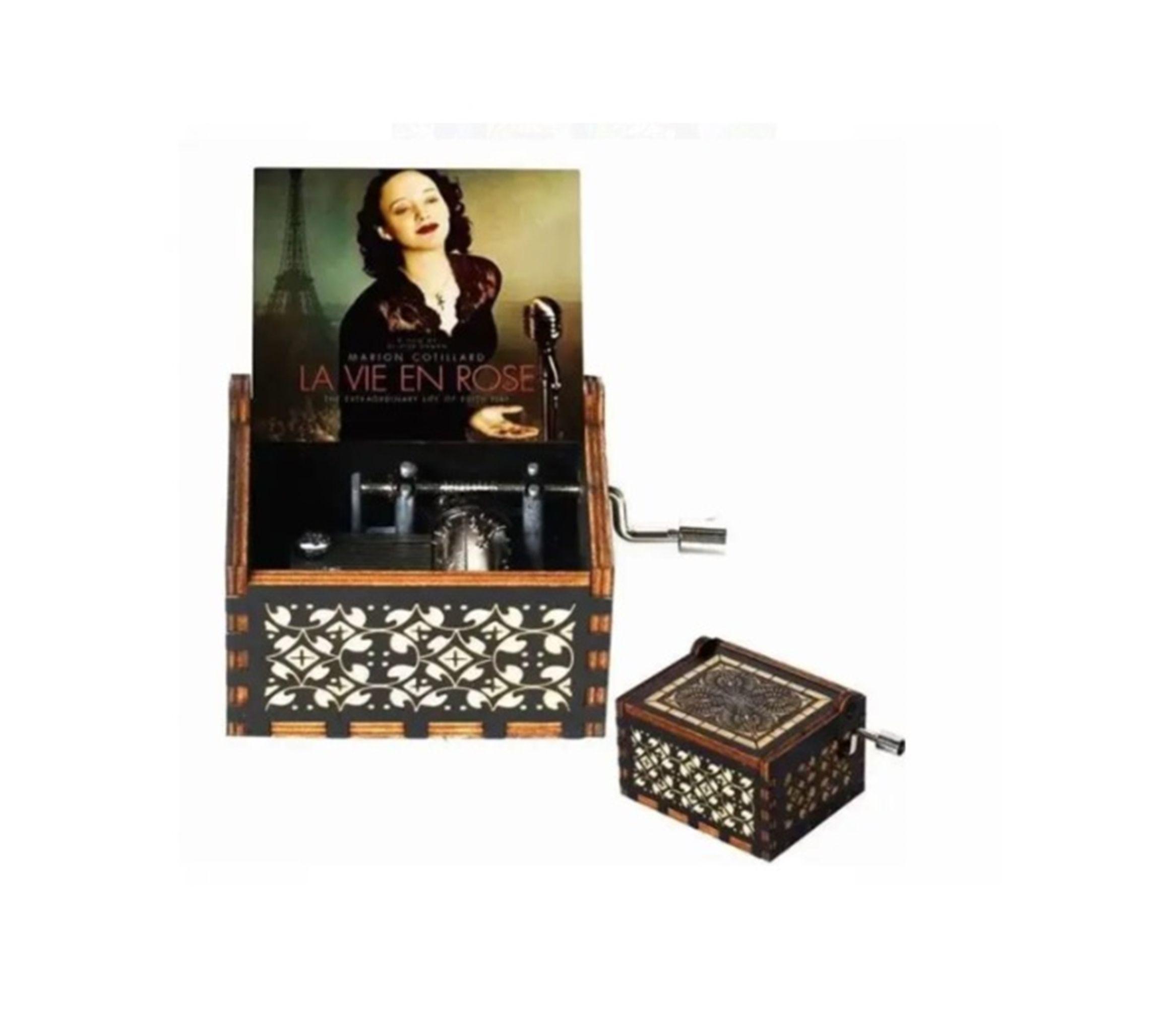 CAJA MUSICAL DE MADERA  LA VIE EN ROSE-1