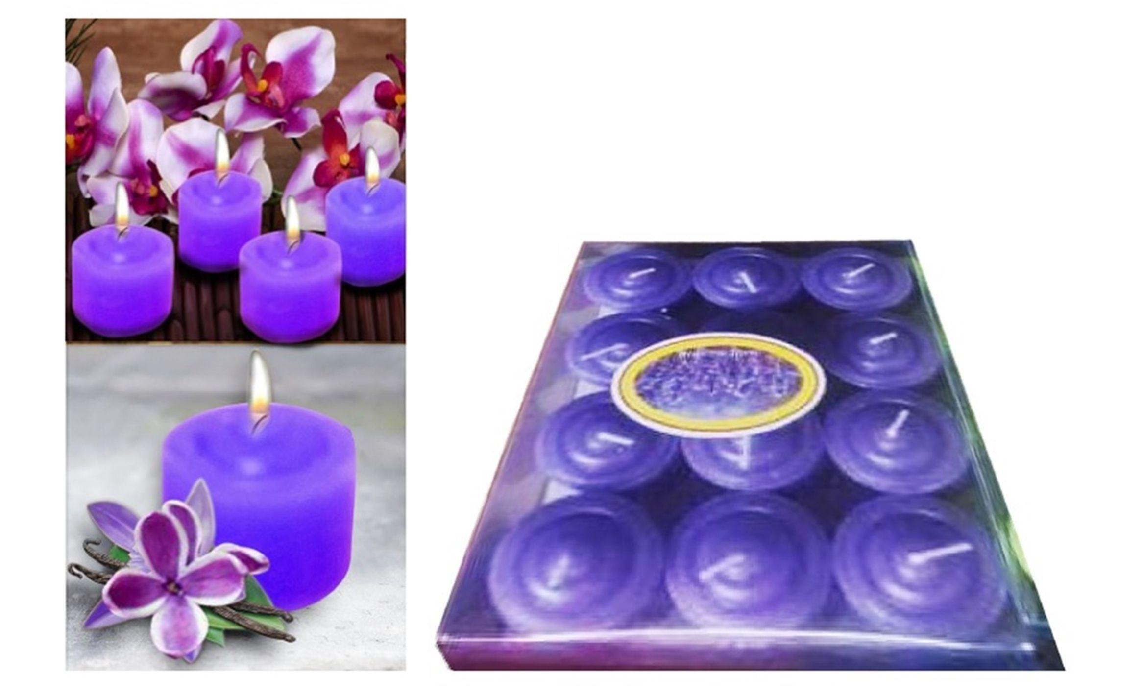 PACK 12 MINI VELAS ROMANTICAS MORADAS 3.5 CM-0