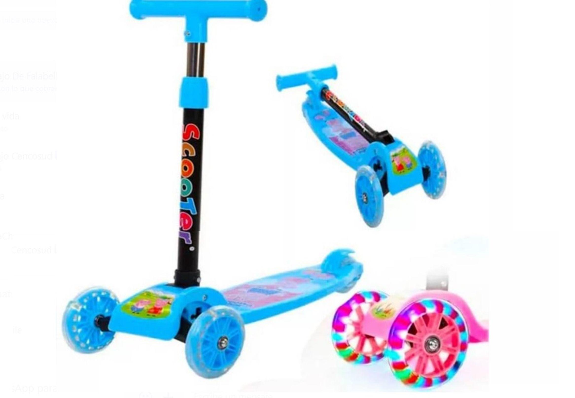 SCOOTER PATINETA PLEGABLE PARA NIÑOS CELESTE.-1