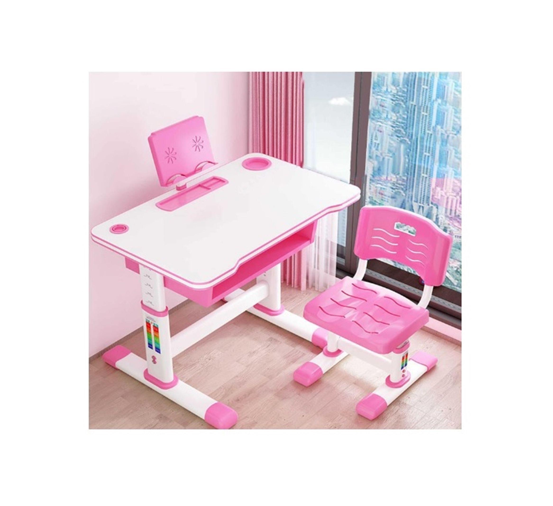 JUEGO DE ESCRITORIO MESA Y SILLA PARA NIÑOS ROSADO-2