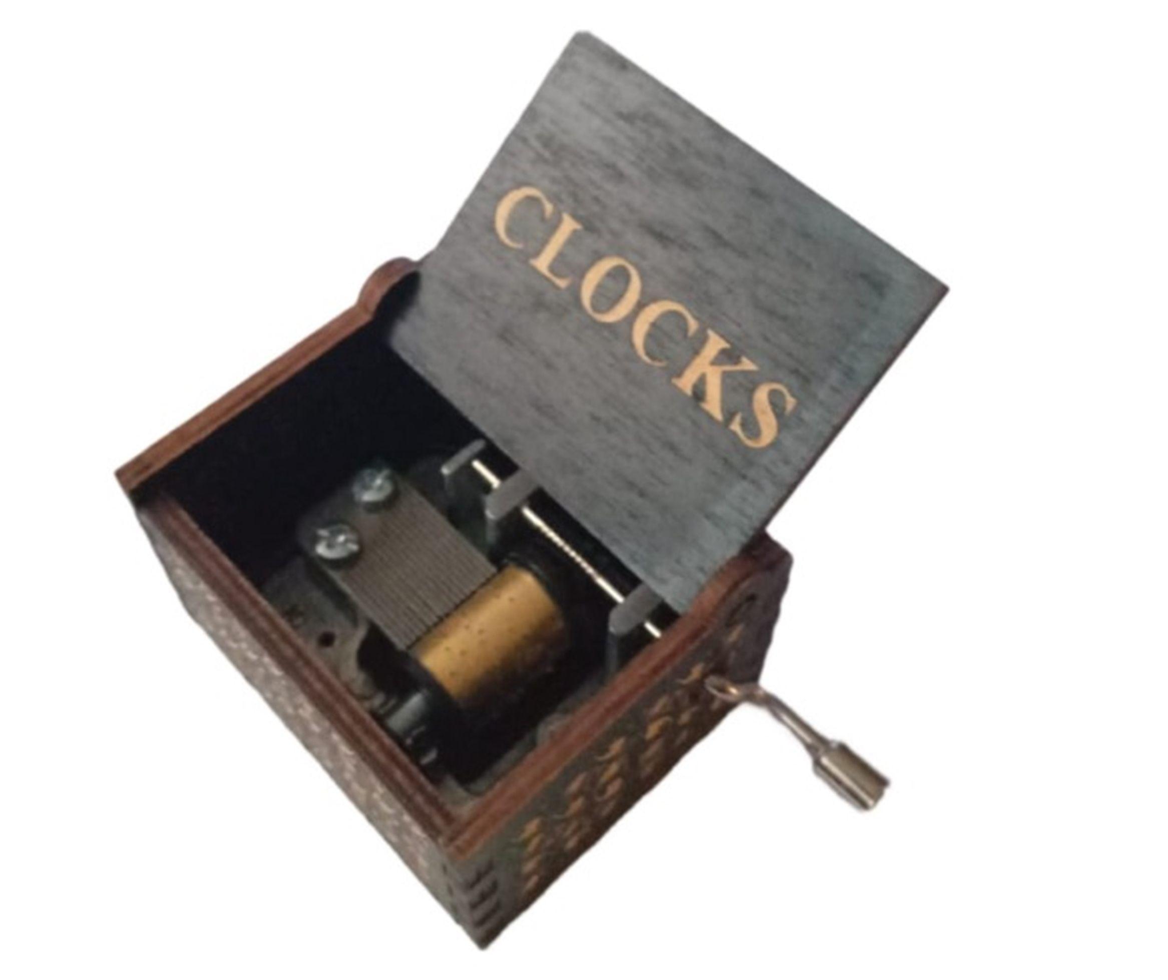 CAJA MUSICAL DE MADERA COLDPLAY CLOCKS-2