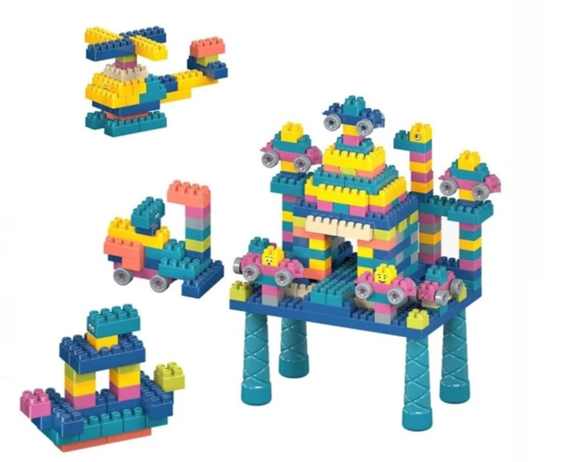 JUEGO DE BLOQUES DE CONSTRUCCION +MESA 88 PIEZAS-0