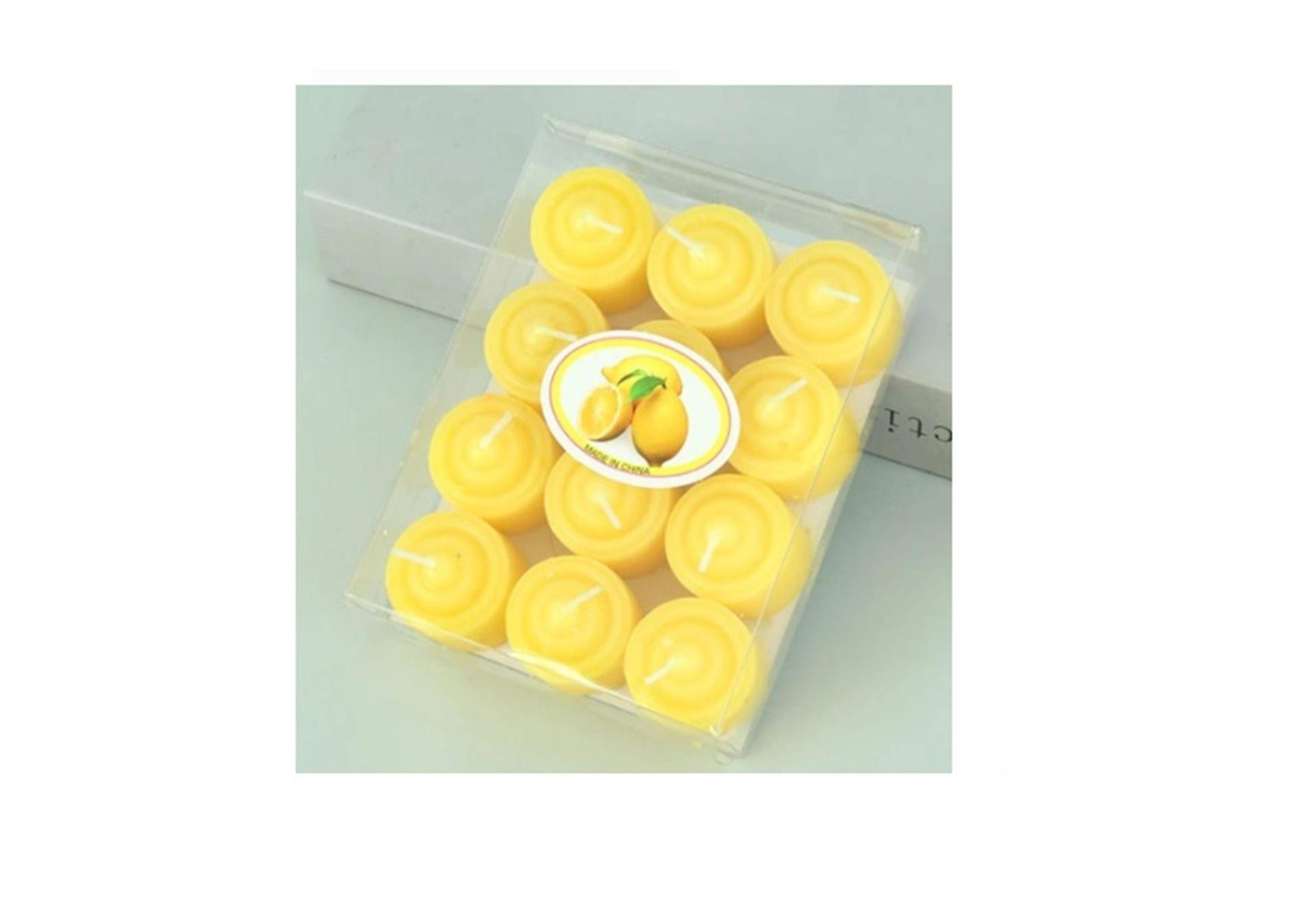 PACK 12 MINI VELAS ROMANTICAS AMARILLAS 3.5 CM-0
