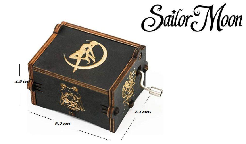 SAILOR MOON caja musical con manivela negra-3