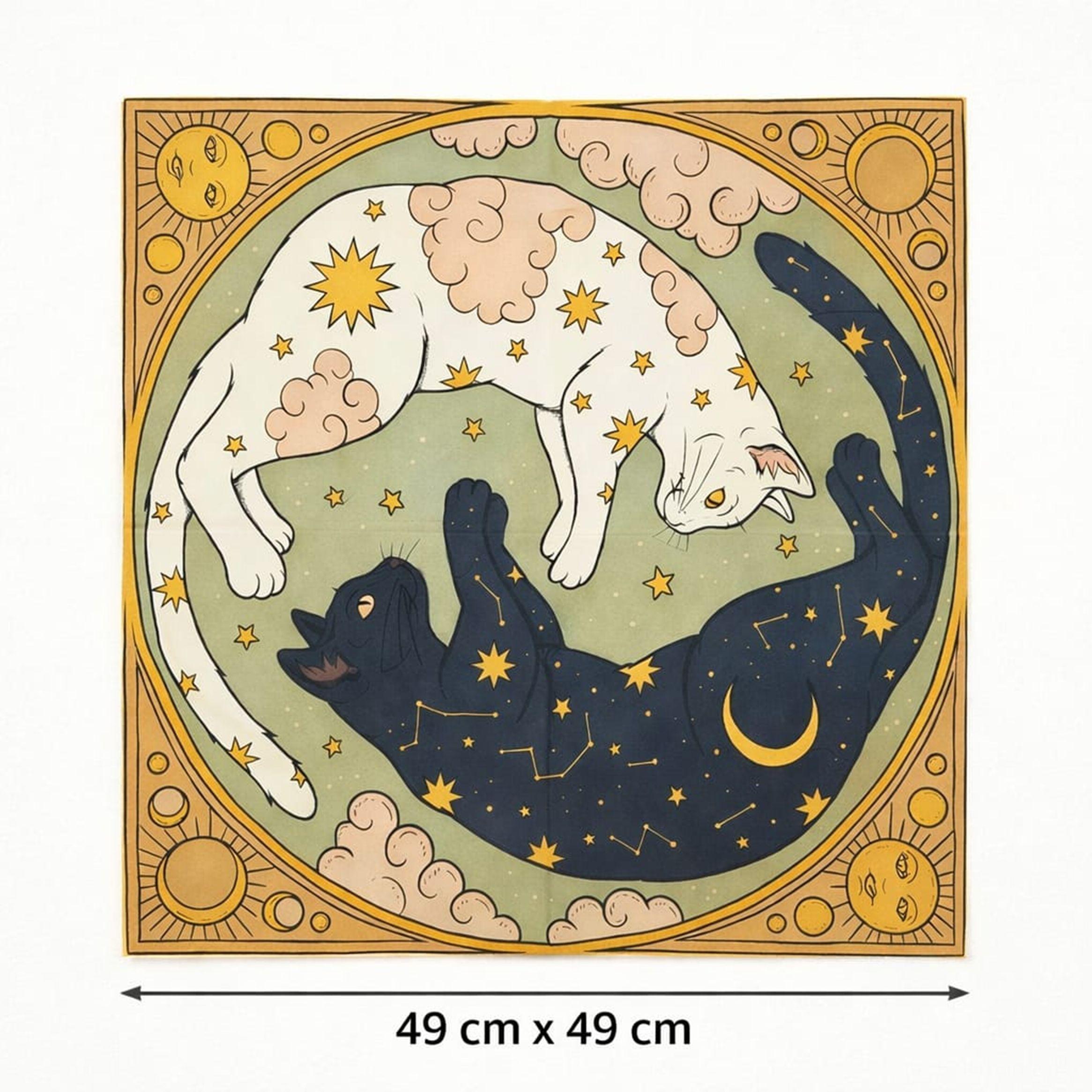 PAÑO DE ALTAR DE TAROT DE GATOS-0