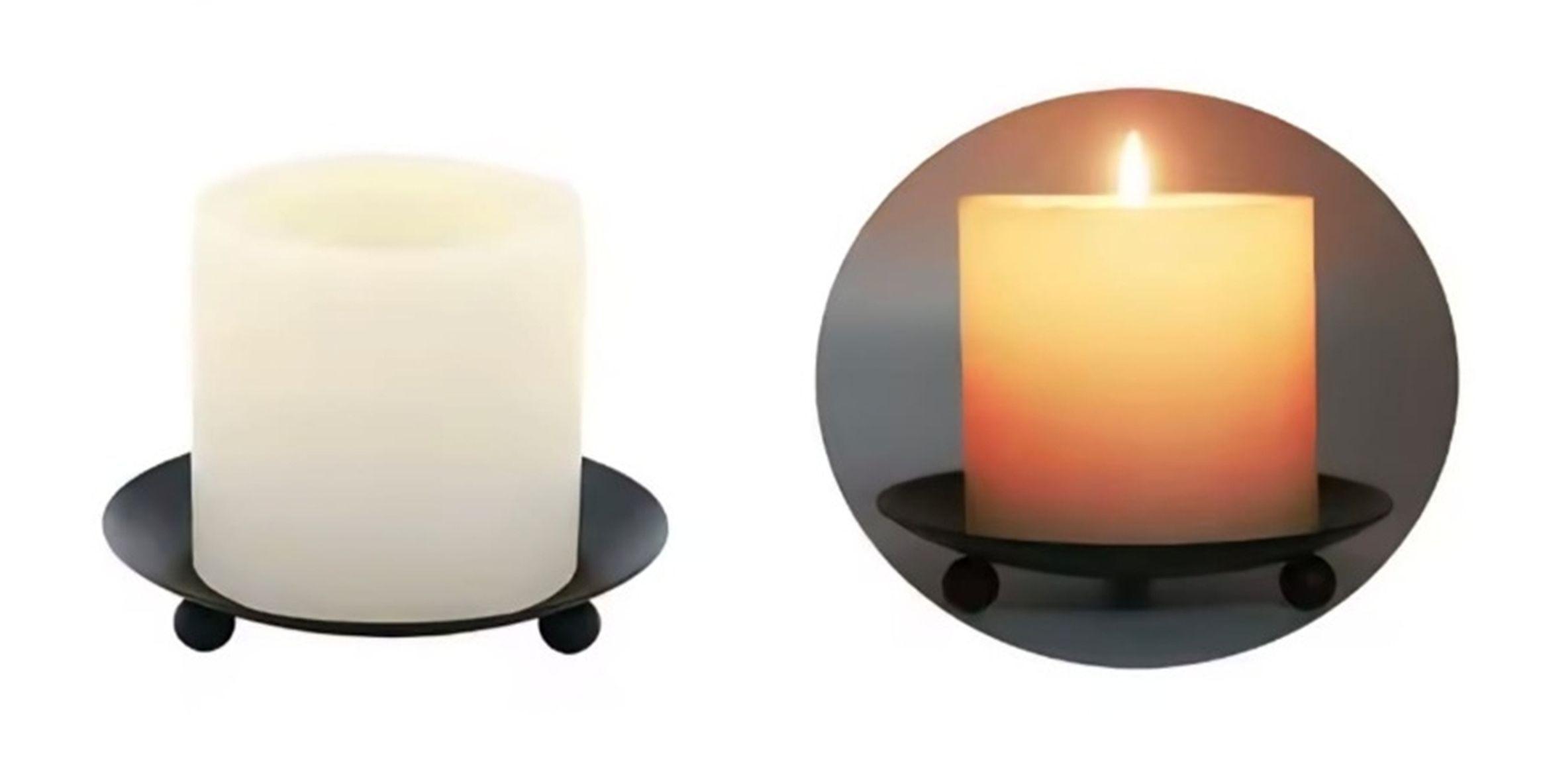 PORTAVELA DECORATIVA DE HIERRO NEGRO-2