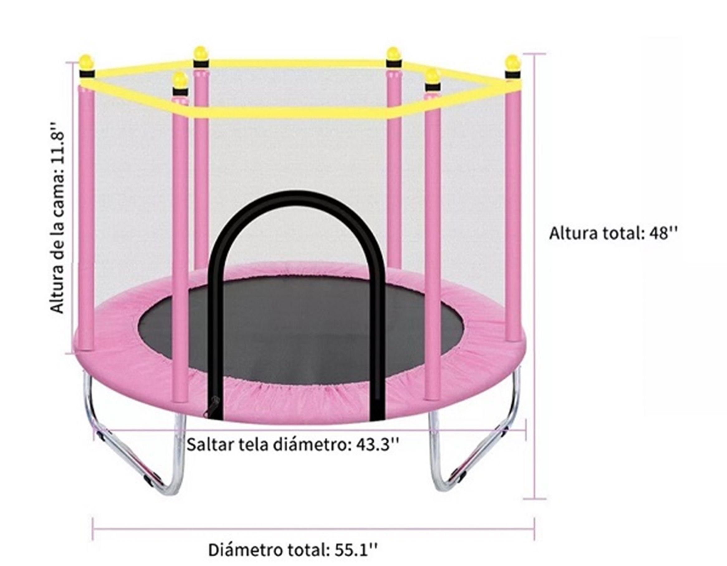 CAMA ELASTICA TRAMPOLIN SALTARINA ROSADA-4