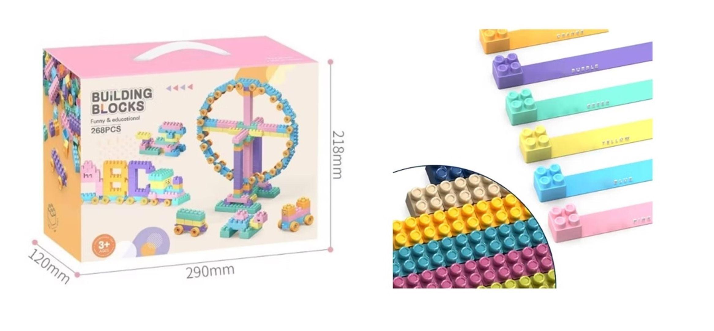  268 BLOQUES DE CONSTRUCCION DE NIÑOS ROSADO-4