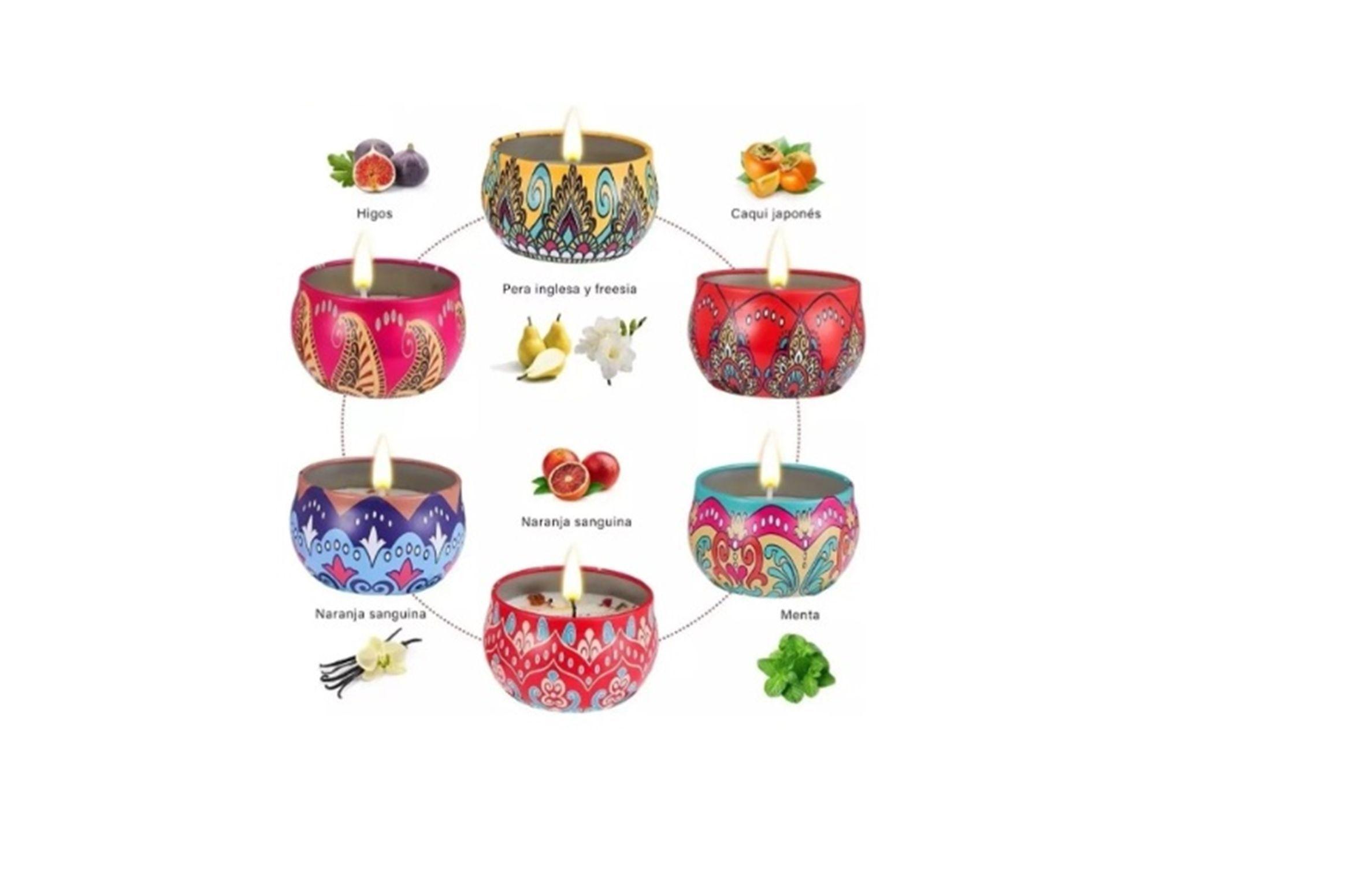 PACK 6 VELAS ROMATICAS CON PETALOS DECORATIVOS-4