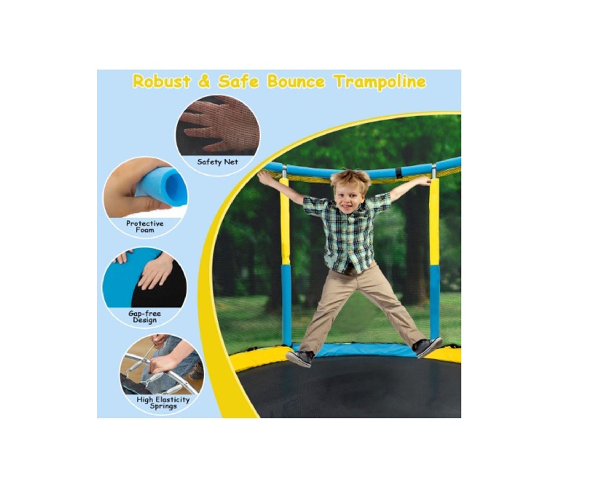 MINI CAMA ELASTICA CON ACCESORIOS AZUL/AMARILLA PARA NIÑOS-2